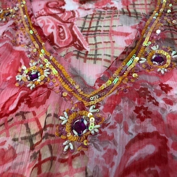 El Corte Ingles XL embroidered sequin Coverup - Picture 2 of 10